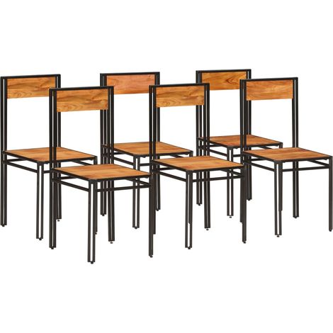 Esszimmerstühle 6 Stk. Akazie Massivholz