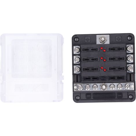 Boîte à fusibles étanche IP66 à 6 voies, 32 V CC, avec couvercle anti-humidité, pour voiture, bateau et camping-car. (1/5)