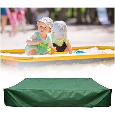 Oxford Cloth Sandpit Cover Dustproof Protective Cover Tarpaulin Protection 120x120x20cm Sandpit Cover Waterproof Tarpaulin for Garden Swimming Pool Sandpit (1/4)