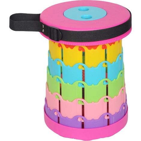 Tabouret télescopique arc-en-ciel portable pliable pour camping, pêche, randonnée, barbecue, jardin et extérieur