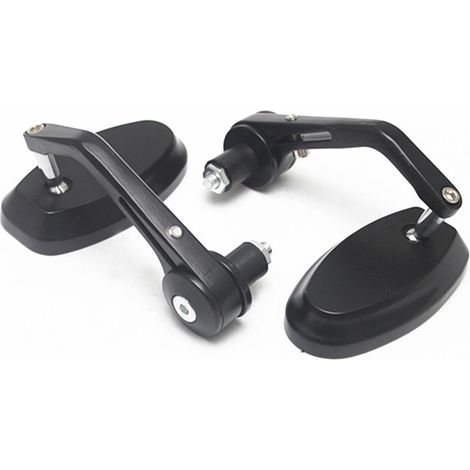 2 rétroviseurs ovales à rotation multi-angle pour guidon moto et véhicule électrique (1/5)