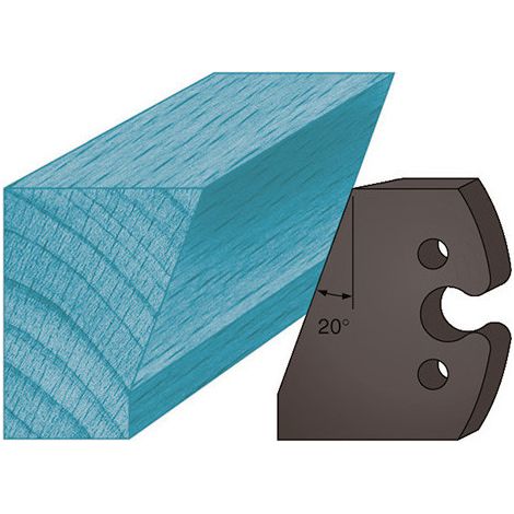 Jeu de 2 contre-fers profilés Ht. 48 x 5,3 mm chanfrein 30° A230 pour porte-outils de toupie - Diamwood (1/2)