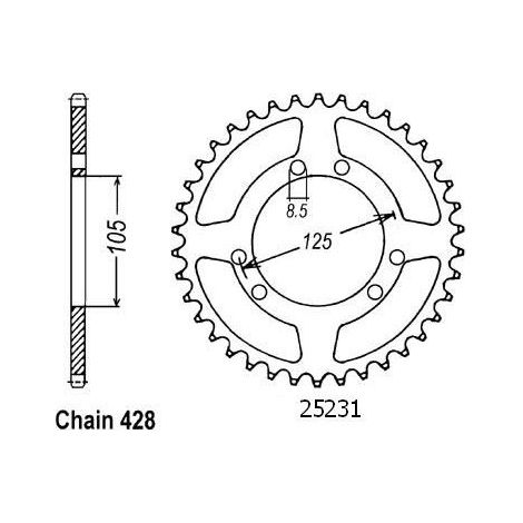 Couronne Hm 50 Derapage 2002-2003 - 428 - 56 Dents - Similaire JTR1134