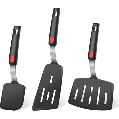 Spatule en silicone flexible, tourneur, résistant à la chaleur 600F (lot de 3) (1/5)