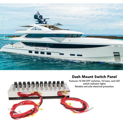 Interrupteur Commutateur Allumage Tableau de Bord 12 Positions avec Fusibles et LED pour Camions Bateaux (1/5)