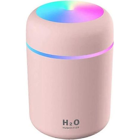 Humidificateur d'air, mini humidificateur ultrasonique avec 2 modes de brumisation réglables, humidificateur portable USB pour voiture, maison, bureau, chambre, rose (1/5)