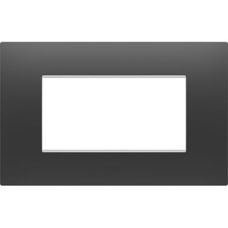 PLAQUE EGO RECTANGULAIRE 4P NOIR GEWISS GW16004DB