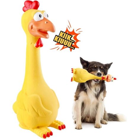 Jouet Chien Interactif, Couineur Jouets à mâcher, Chien Accessoires Jeux, Poulet Noël Cadeau pour Grande Chiot Animal de Compagnie (1/4)