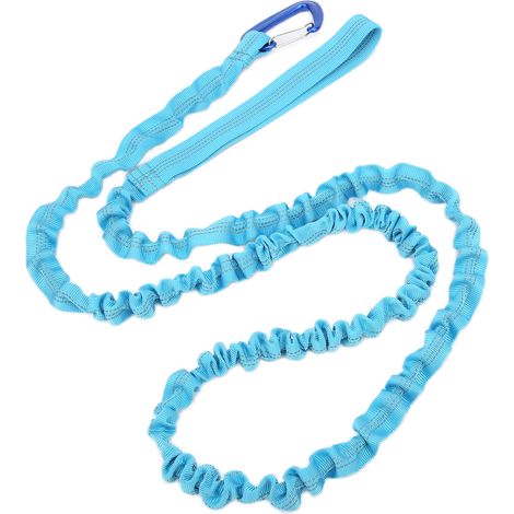 Corde de remorquage robuste flexible amortissement mousqueton conception accessoires camion extérieur vélo bleu (1/5)