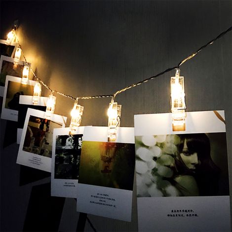 Guirlande lumineuse LED à pinces photo, à piles, décorative pour fêtes et mariages (1/3)