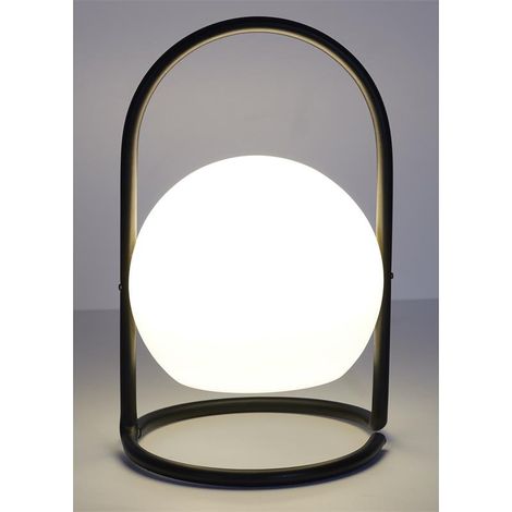 Lampe - HOME DECO FACTORY - Ronde - Décorative - Noir et Blanc (1/5)