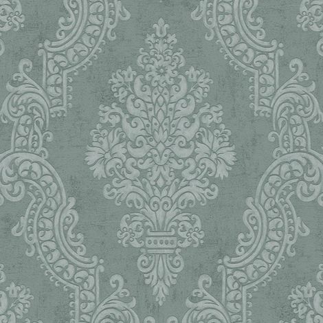Vliestapete Grün Barock Tapete Gemustert gerader Ansatz Pure Elegance (1/3)