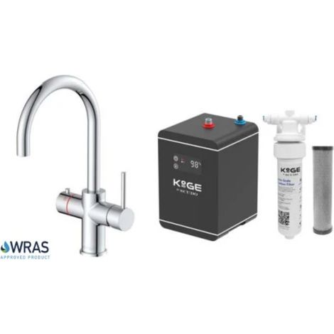 3 in 1 Instant Hot Water Kitchen Tap Swan Spout Chrome Finish