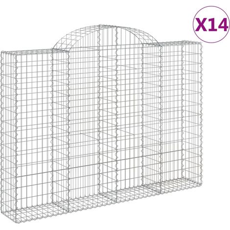 Maison Exclusive - Gabionen mit Hochbogen 14Stk. 200x30x140/160cm