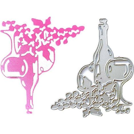 Matrices de découpe en relief pour bouteilles de vin, idéales pour la création de cartes et le scrapbooking. (1/4)