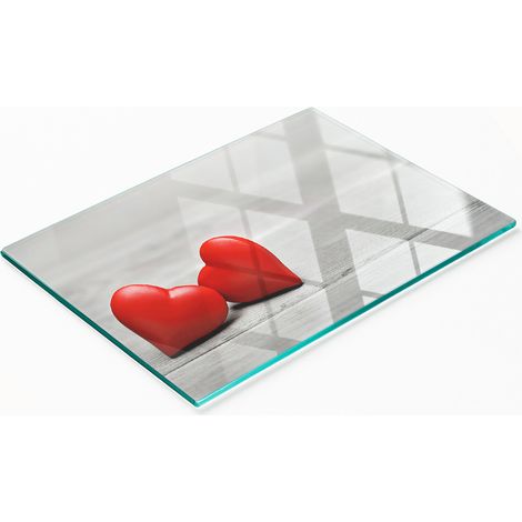 Planche de cuisine décorative multifonctionnelle en verre en forme de cœur de bois 80x52 cm (1/5)