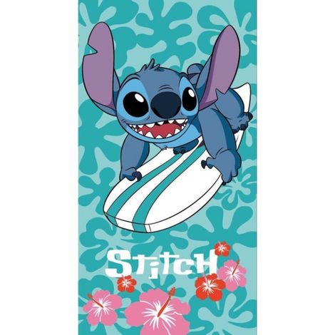 Serviette de plage - Stitch fait du surf - 70x140 cm (1/4)