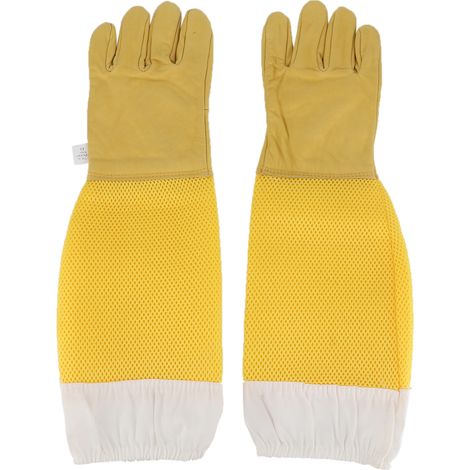 Gants d'apiculture en cuir de mouton respirants à manches longues pour protection (1/5)