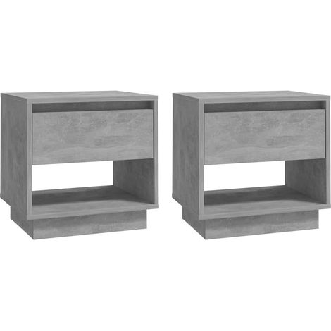Maison Exclusive - Comodini 2 pz Grigio Cemento 45x34x44 cm in Truciolato (1/5)