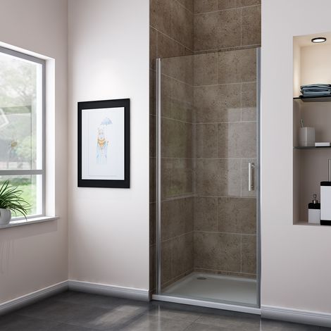 SONNI Nischentür Dusche Duschkabine Schwingtür Pendeltür Duschabtrennung Glas 80x195cm,NANO Glas,Hebe-Senk-Funktion,Spritzwasserschutz (1/5)
