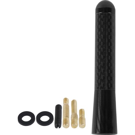 Car modification 3.5/8cm aluminum radio antenna, universal carbon fiber antenna, decorative item - black (1/3)