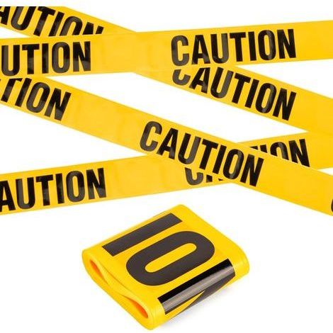 Ruban Adhésif Noir et Jaune 20 m Rubalise Sanglant D'avertissement de Sécurité Attention Ruban de Marquage Non Adhésifs,Halloween Decoration Fêtes D'anniversaire Accessoires (1/5)