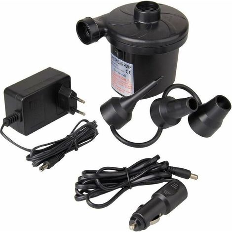 Electric Compressor Pump, DC12V/AC 230V-50Hz Electric Inflator/Deflator, Air Pump, Electric Inflator Pump with 3 Nozzles for Inflatable Mattress, Inflatable Cushion, Swimming Ring (1/5)