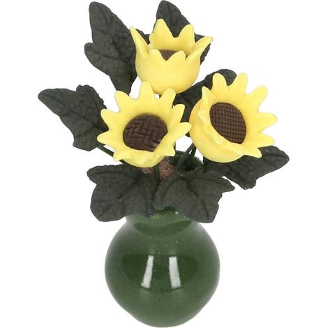 Miniaturvase, Sonnenblumen-Dekoration für Puppenhäuser, Harzblumenmodell für Puppenhäuser im Maßstab 1:12 (1/5)