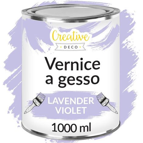 Creative Deco Vernice a gesso Viola Lavanda 1L Opaca e Lavabile per Mobili
