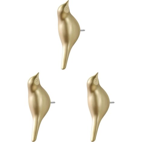 Lot De 3 Crochets Muraux 3D Oiseaux En Résine Pour Entrée Cuisine Chambre Support Manteaux Chapeaux Clés Décoration Murale Créative Et Robuste 5.12X1.77X4.72In (1/5)