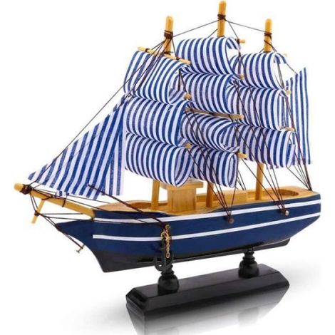 Modèle De Voilier En Bois - Décoration Nautique Pour Chambre D'Enfant - Jouet Éducatif Sans Peinture - 1 Pièce (1/5)