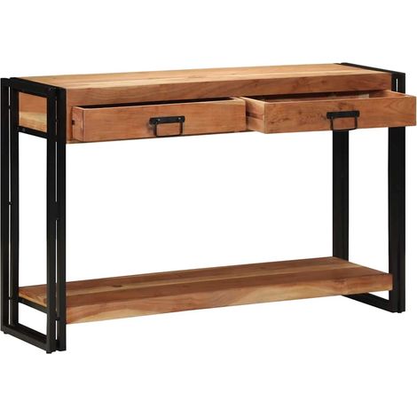 Tavolo consolle con cassetto Marrone Legno di Acacia Massello vidaXL (1/5)