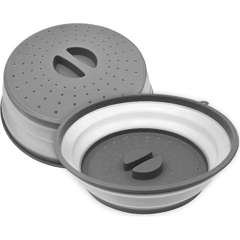 Lot de 2 protège-assiettes pour micro-ondes, pliables et multifonctionnels. (1/4)