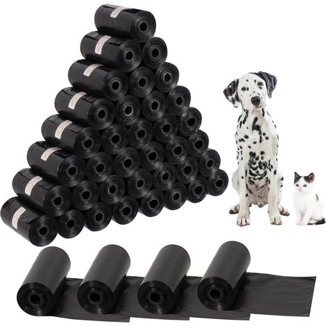 600 Sacs à Crottes Chien Anti-Fuite - 30x22 cm Solides, Portable pour Intérieur/Extérieur, Hygiène Canine (Noir) (1/5)