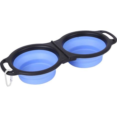 Gamelle Pliable Pour Chien - Bol Extensible 1 2 L - Voyage Randonnée Extérieur - Avec Poignée Et Mousqueton - Bleu ×1 (1/5)