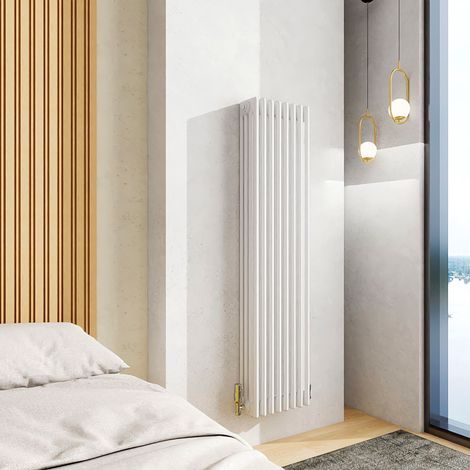 AICA 1500x380mm White Vertical Traditional Radiator Cast Iron 4 Column Heating UK (1/5)