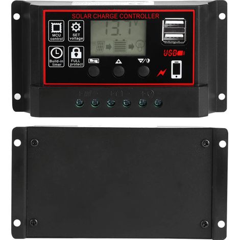 50A 12V/24V Solarladeregler mit Digitalanzeige und 5V USB-Ausgang für Photovoltaikmodule (1/5)