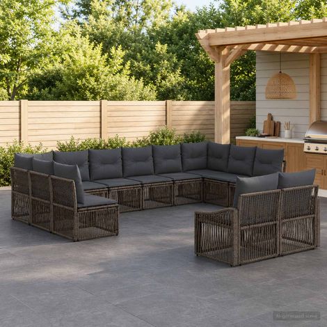 Set Divano da Giardino 12 pcs Grigio polyrattan vidaXL (1/5)