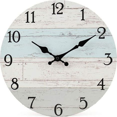 Horloge Murale - Bois MDF - Silencieuse Sans Tic-Tac - Précision Horlogère - Pour Salon Chambre Bureau - 1 Pièce (1/5)