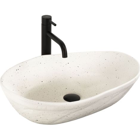 COUNTERTOP WASHBASIN REA EMILIA GRID ECRU, IMITATION STONE