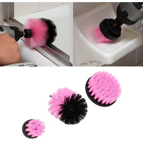 Ensemble de 3 brosses de nettoyage électriques pour perceuse, idéales pour le nettoyage des murs et des sols de salle de bain et de cuisine. (1/5)