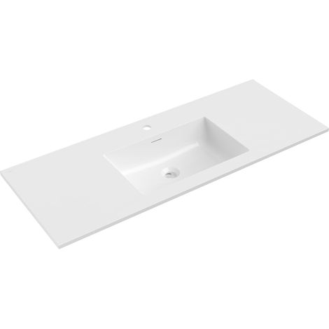 Mexen Otis lavabo empotrado en encimera 121 x 46,5 cm, blanco brillo - 25181200 (1/3)
