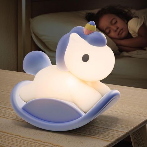 Filiyano-Veilleuse bleue rechargeable en silicone souple pour enfants (1 pièce). (1/4)