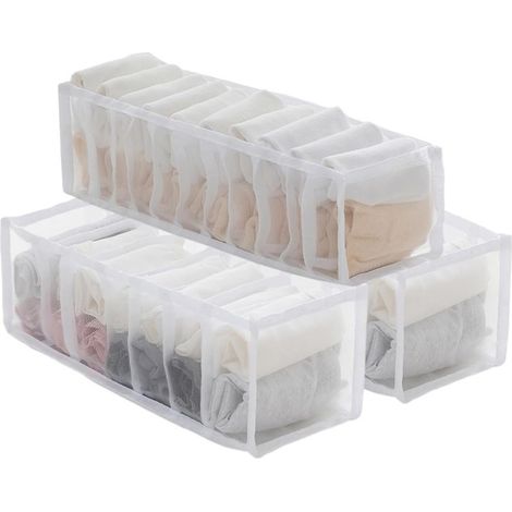 Organisateur de Tiroir Pliable,Boîte de Rangement Vetement,Boîte de Rangement Pliables,Rangement Tiroir Pour Chaussettes, sous-vêtements, culottes(3 pièces) (1/5)