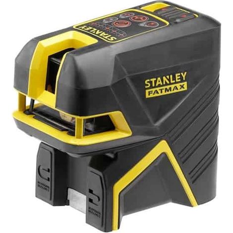 Stanley – Niveau laser croix 2 points 50m – Précision 3mm/10m – IP54 – Semelle magnétique pour fixation sur métal – Boîte à outils FatMax TSTAK