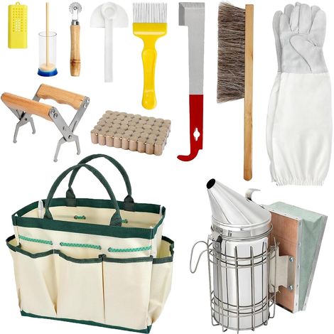 Dengmx-12PCS apiculture Starter Kit kits - acier inoxydable et acier - sécurité / animal - Lot de 12 pièces (1/5)