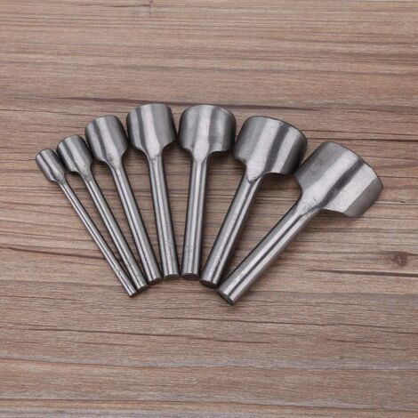 Poinçon Perforation Demi-Ronde, Outil de Coupe en Cuir Acier A3 avec 7 Tailles 10-40mm pour Artisanat du Cuir, Ceinture, Portefeuille, Maroquinerie-Muntra