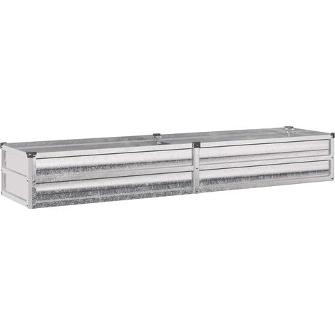 Raised Garden Bed Silver 160 x 40 x 24 cm galvanized vidaXL