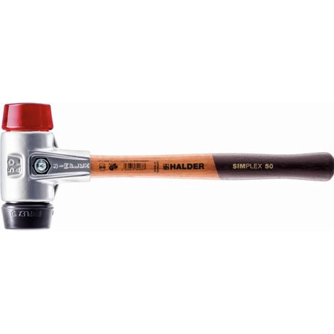 HALDER SIMPLEX Mazza in gomma/plastica riempita con alloggiamento in alluminio e manico in legno - D=40 mm - 3126.040