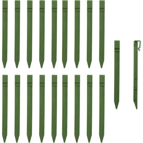Lot de 20 piquets d'ancrage au Sol en Plastique de 24 cm pour Bordure de Jardin, terrasse, Tente (Vert 20pcs) (1/5)